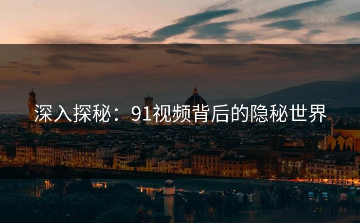 深入探秘:91视频背后的隐秘世界