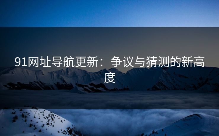 91网址导航更新：争议与猜测的新高度