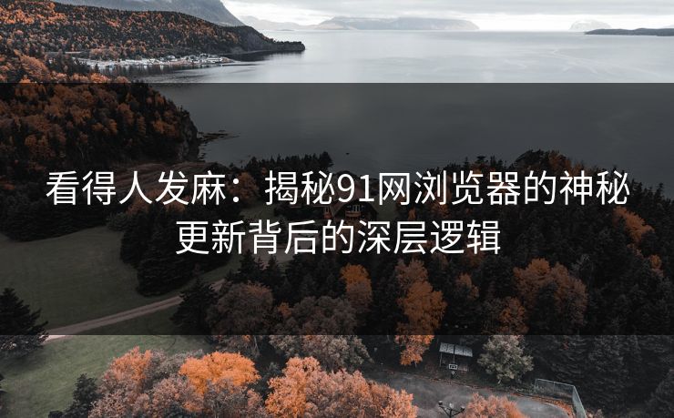 看得人发麻:揭秘91网浏览器的神秘更新背后的深层逻辑 看得人发麻:揭秘91网浏览器的神秘更新背后的深层逻辑