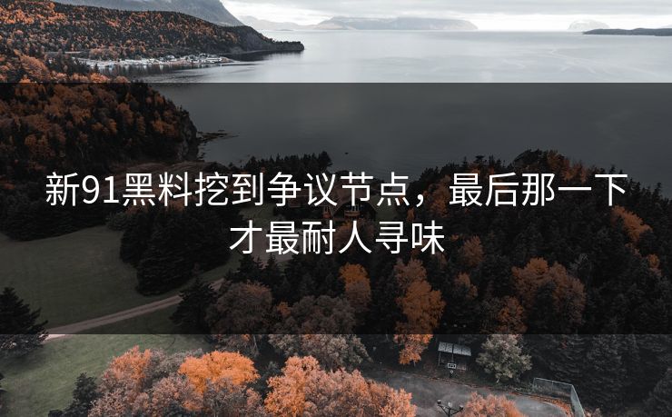 新91黑料挖到争议节点,最后那一下才最耐人寻味 新91黑料挖到争议节点,最后那一下才最耐人寻味